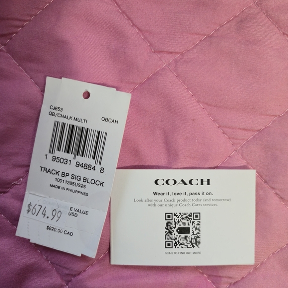 COACH Track Backpack In Colorblock Signature Canvas With Coach Stamp - Picture 8 of 8